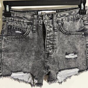 RSQ Black Washed Distressed Jean Shorts